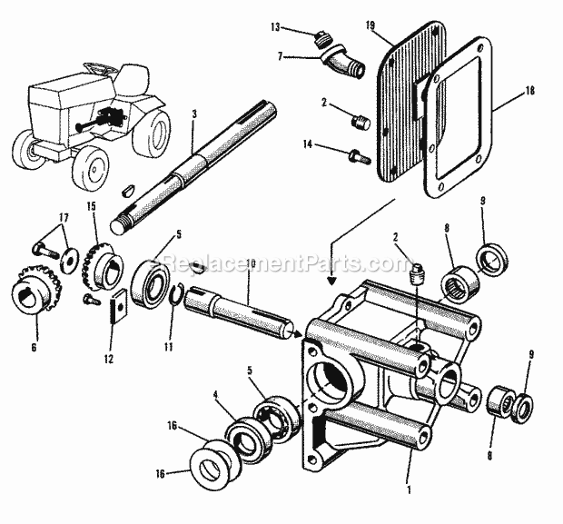 Simplicity 1600157 314D, 14Hp Lawn Tractor Gear Box Group (1505I07) Diagram