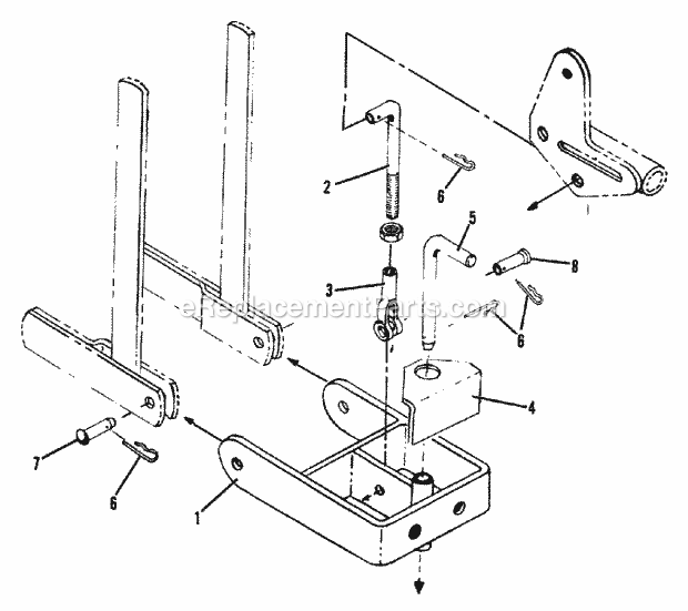 Simplicity 1600158 314H, 14Hp Hydro Hitch Group - One-Point Sleeve (1505I36) Diagram