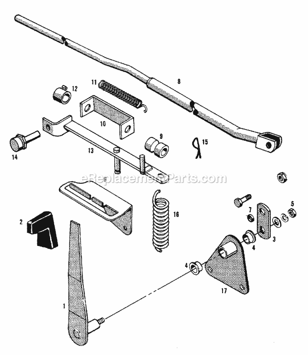 Simplicity 1600259 Lawn Tractor Controls Group - Shuttle Clutch (1506I28) Diagram
