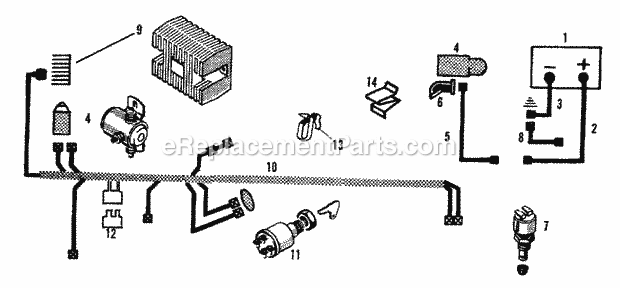 Simplicity 1600259 Lawn Tractor Engine Electrical Group (1506I19) Diagram