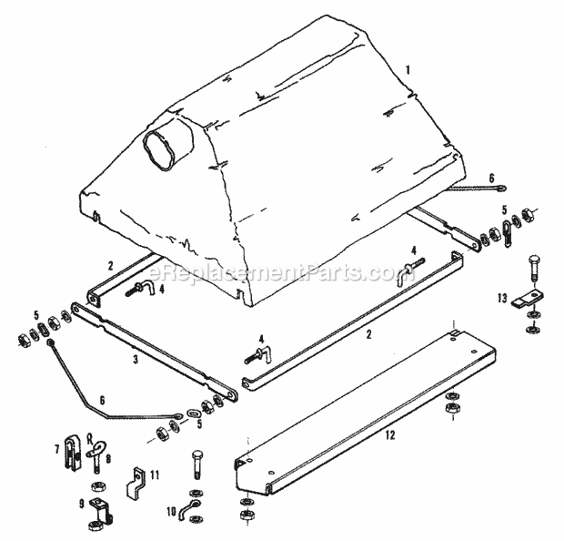 Simplicity 1600259 Lawn Tractor Vacuum Collector Group - Cart Cover (1506I50) Diagram