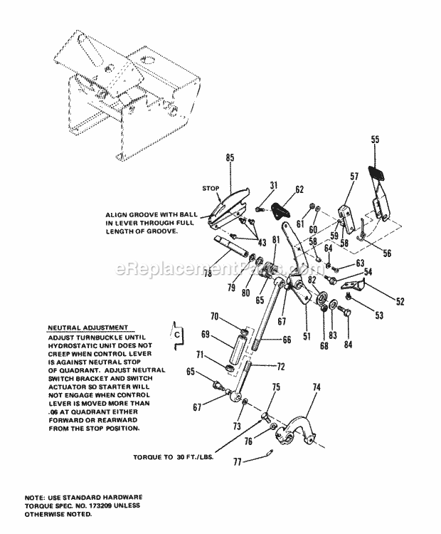 Simplicity 1690231 720, 19.5Hp Hydro Tractor Steering  Control Group - Diagram 2 Diagram