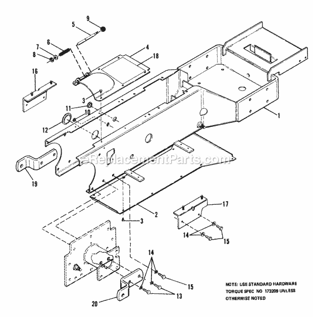 Simplicity 1690231 720, 19.5Hp Hydro Tractor Frame Group Diagram