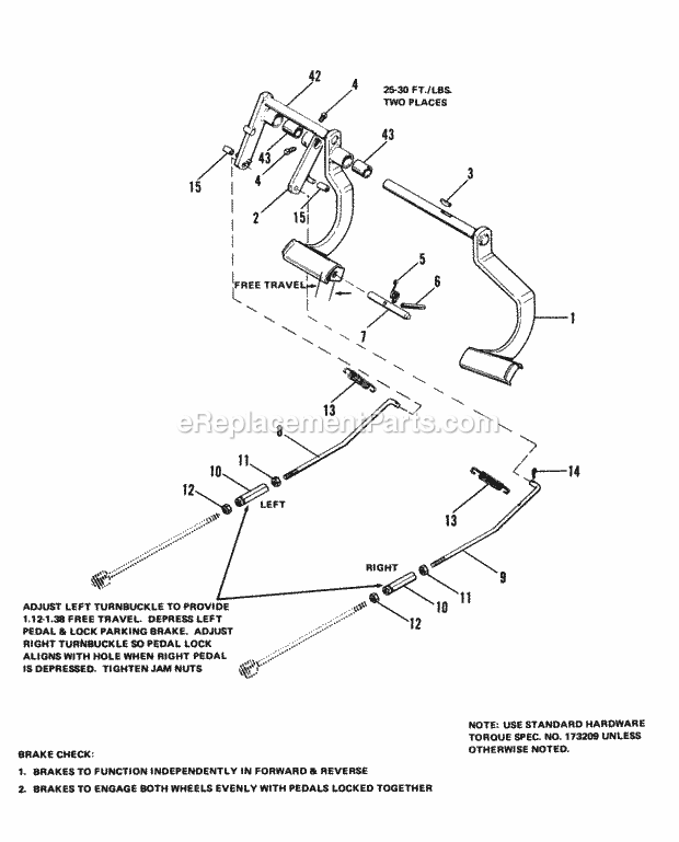 Simplicity 1690231 720, 19.5Hp Hydro Tractor Main Drive  Brake Lever Group Diagram