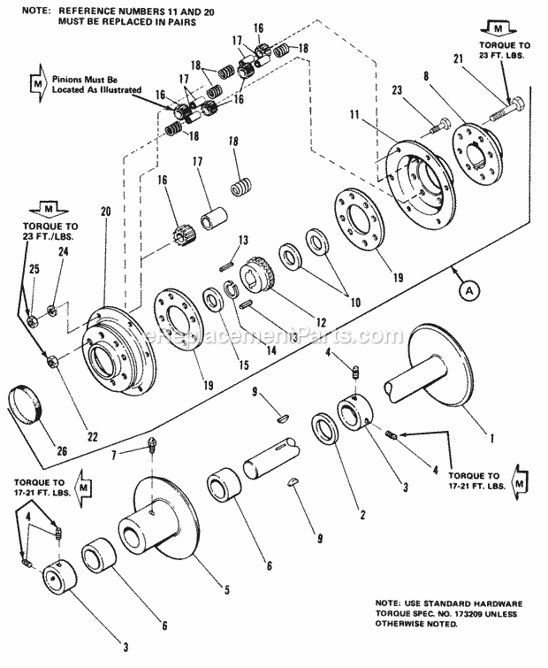 Simplicity 1690232 7013S, 13Hp Rear Axle  Differential Group (7013S) Diagram