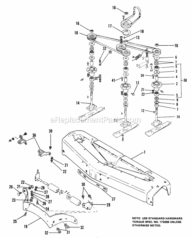 Simplicity 1690233 7013S, 13Hp And 42In Rotary Mo 48 Housing  Arbor Group Diagram