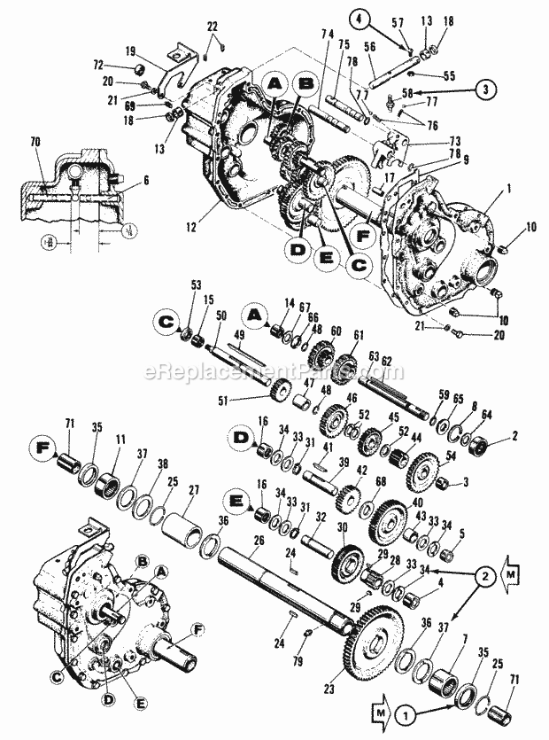 Simplicity 1690233 7013S, 13Hp And 42In Rotary Mo Transmission Group (7013S) Diagram