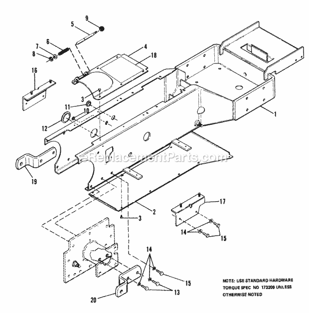 Simplicity 1690283 9020, 19.5Hp, W3 Pt. Hitch& Re Frame Group Diagram