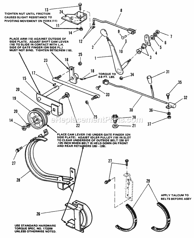 Simplicity 1690333 7010, 10Hp 6-Speed Drive  Clutch Group (7010  7016) Diagram