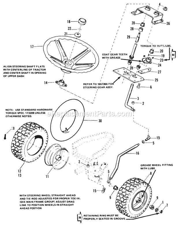Simplicity 1690350 811Gt Tractor Front Tires  Steering Group (6008  6011) Diagram