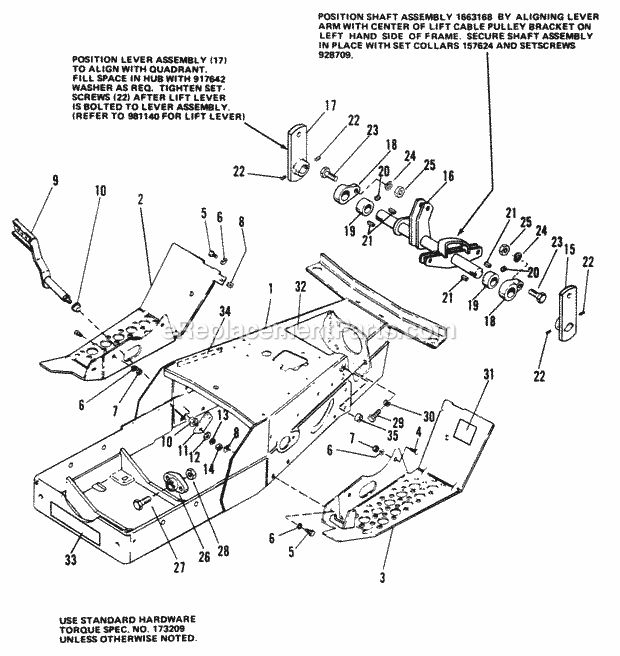 Simplicity 1690419 716-6 Tractor Frame  Footrest Group (7010  7016) Diagram