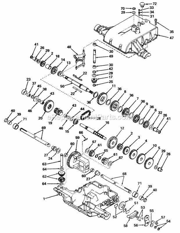 Simplicity 1690459 4211, 11Hp 5-Speed And 36In Ro Peerless Transaxle Model 810-A Diagram