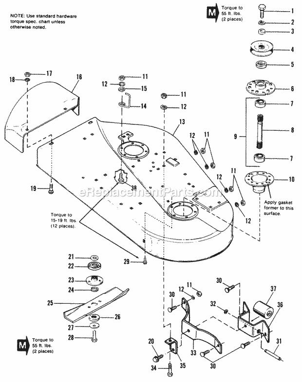 Simplicity 1690459 4211, 11Hp 5-Speed And 36In Ro 36 Mower Deck  Arbor Group Diagram