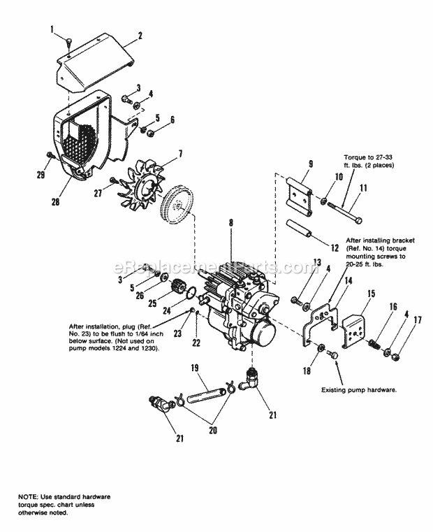 Simplicity 1690484 Garden Tractor Hydrostatic Pump Group - Later Models Diagram