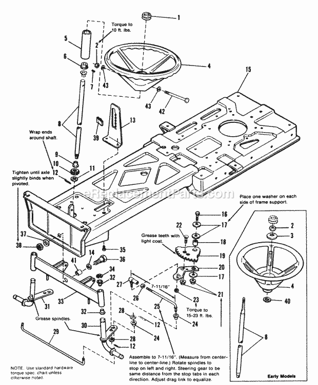 Simplicity 1690536 830 Sprint, 8Hp Gear Frame Front Axle  Steering Group Diagram