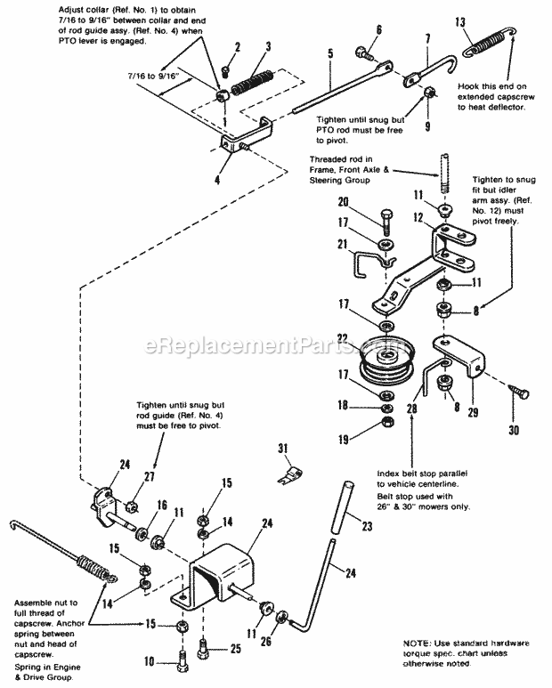 Simplicity 1690536 830 Sprint, 8Hp Gear PTO Group - Later Models Diagram