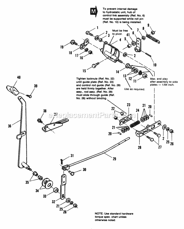Simplicity 1690568 Garden Tractor Hydrostatic Control Group Diagram