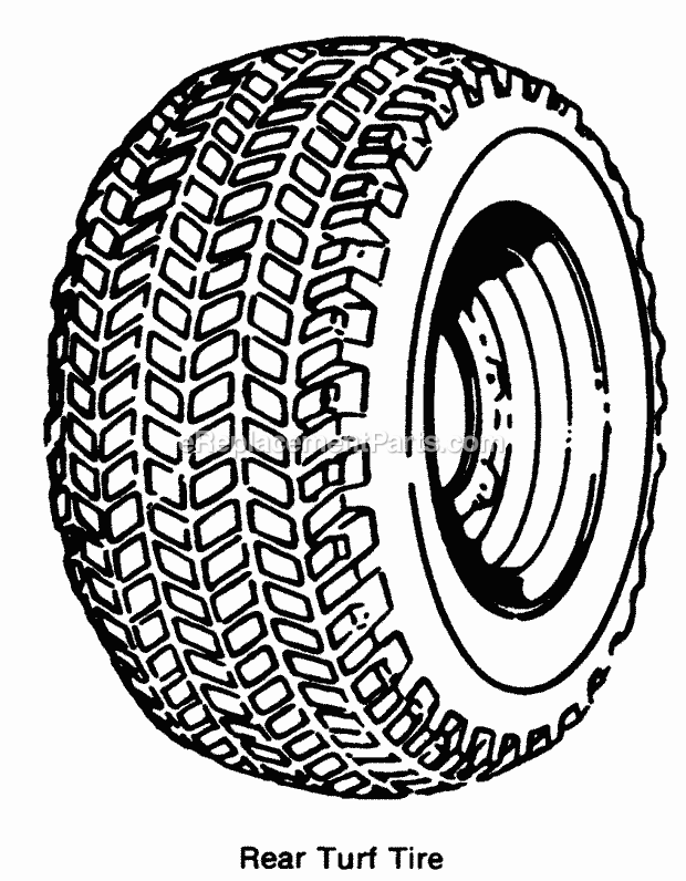 Simplicity 1690568 Garden Tractor Rear Tires Turf Tread - 7112 7114 Diagram