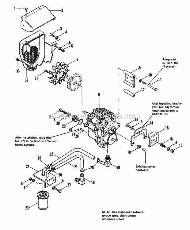 Simplicity 1690577 7116H, 16Hp Hydro Garden Tractor Hydrostatic Pump Group - Early Models Diagram