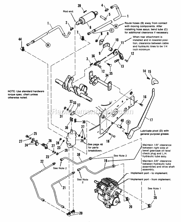 Simplicity 1690577 7116H, 16Hp Hydro Garden Tractor Lift Group - Hydraulic - 7116 7117  7119 Diagram