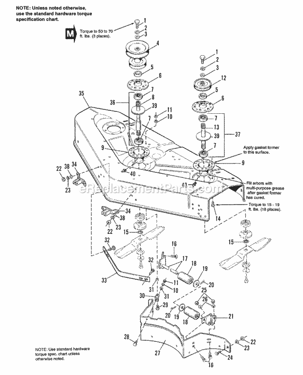 Simplicity 1690577 7116H, 16Hp Hydro Garden Tractor 48 Mower Deck - Housing  Arbor Group Diagram