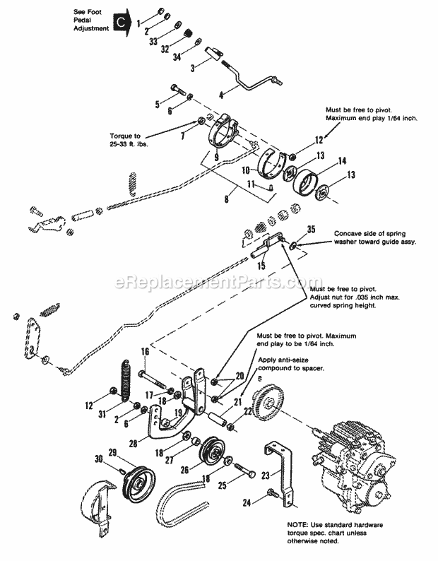 Simplicity 1690577 7116H, 16Hp Hydro Garden Tractor Clutch  Brake Group Diagram