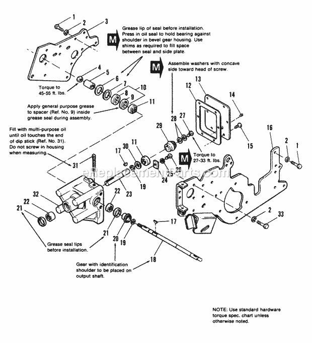 Simplicity 1690583 916H, 16Hp Hydro Garden Tractor Bevel Gear  Side Plate Group Diagram
