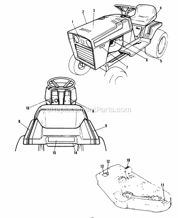 Simplicity 1690614 Garden Tractor Decal Group Diagram