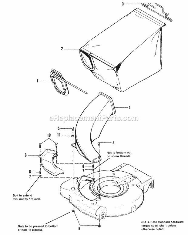 Simplicity 1690798 1421, Sp Ms Mower 4-In-1 Power Grass Bag  Chute Group Diagram