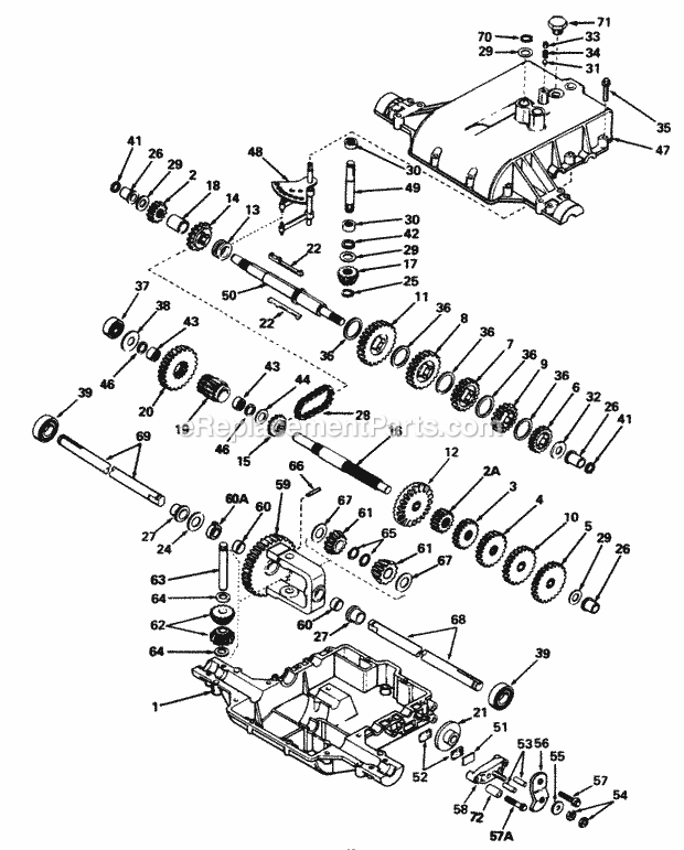 Simplicity 1690841 4208, 8Hp Gear Lawn Tractor Peerless Model 801-019 Diagram