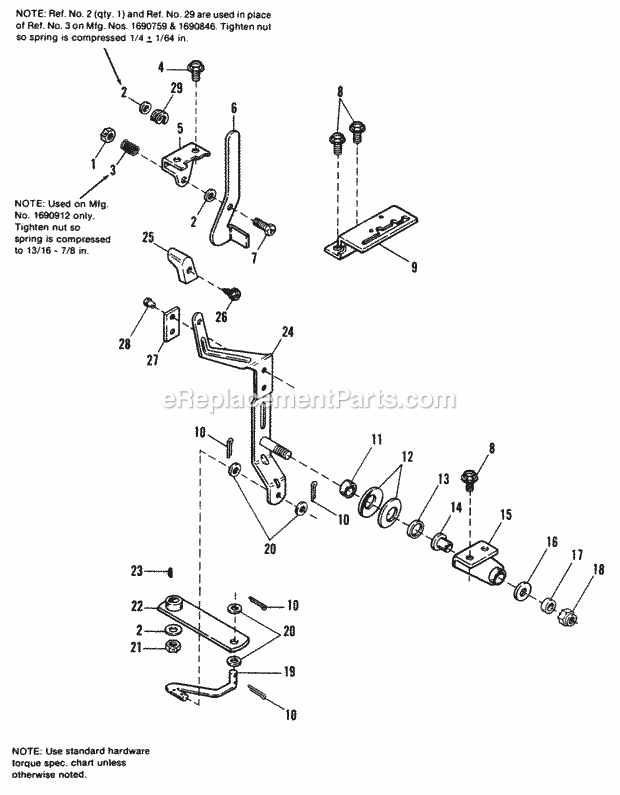 Simplicity 1690868 611H, 11Hp Hydro Tractor Linkage  Control Group - 1690759 SN 3827 And Below 1690846  1690912 Diagram