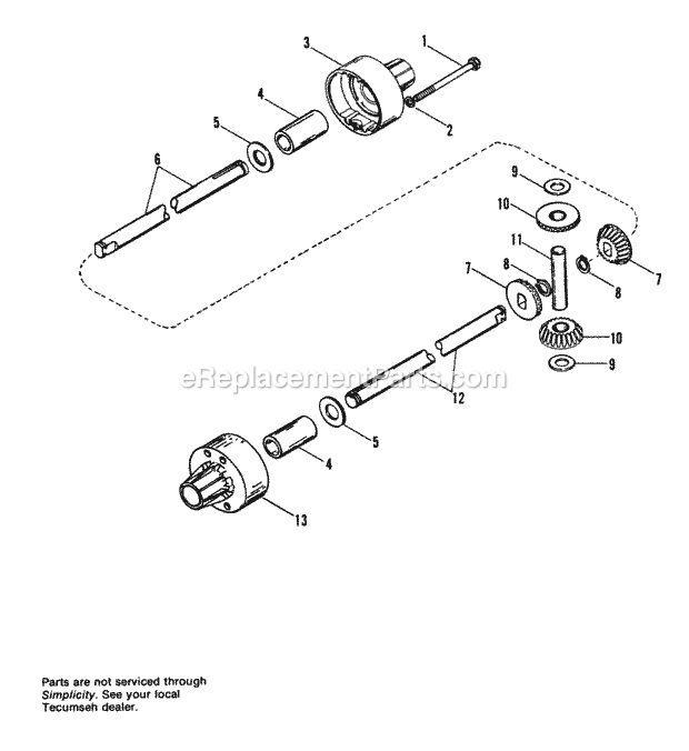 Simplicity 1691109 3110E Rear Engine Rider And 36 Peerless Differential Model 100 Diagram