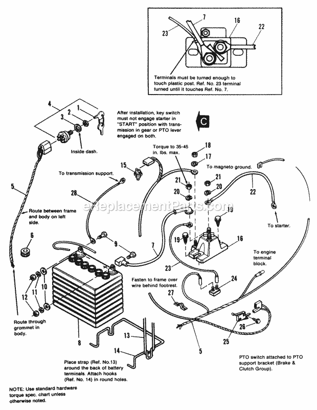 Simplicity 1691114 1036 Sprint, 10Hp 5-Speed Lawn Tractor Electrical Group - Early Models Diagram