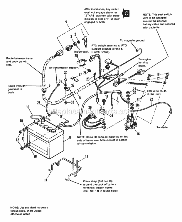 Simplicity 1691114 1036 Sprint, 10Hp 5-Speed Lawn Tractor Electrical Group - Later Models WO Ground Diagram