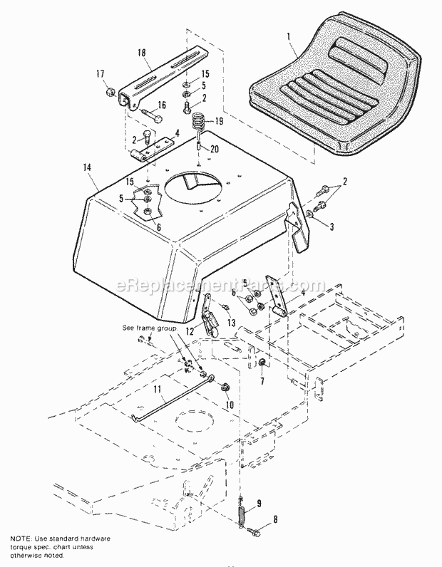 Simplicity 1691200 Front Cut Rider, 12Hp Gear-Dri Seat  Deck Group Diagram