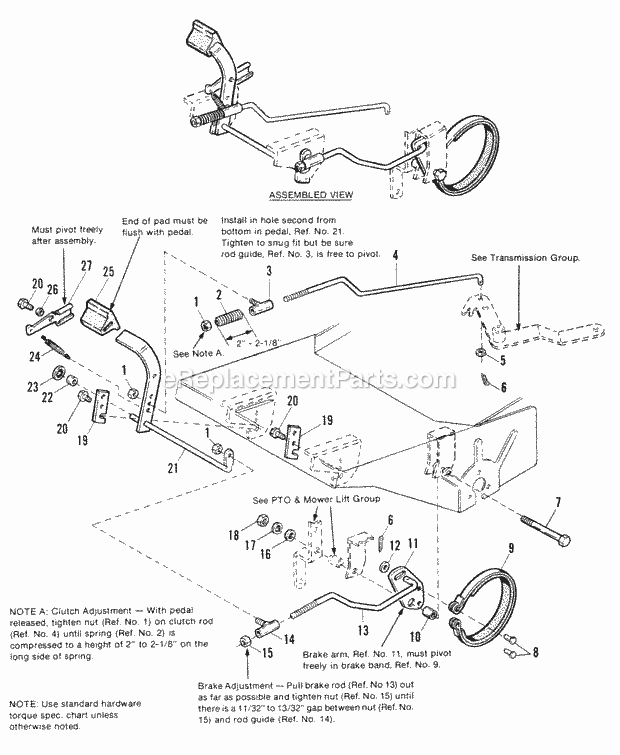 Simplicity 1691200 Front Cut Rider, 12Hp Gear-Dri Brake  Clutch Group Diagram