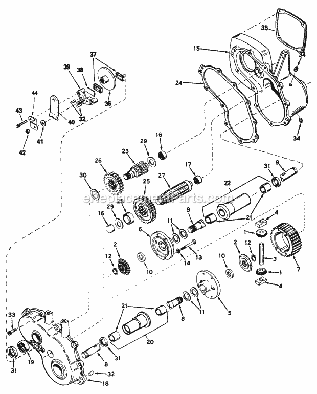 Simplicity 1691340 4212H, 12Hp Hydro Lawn Tractor Peerless Gear Reduction  Differential Model 1323B Diagram