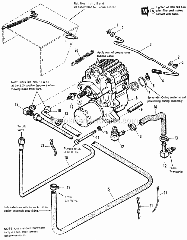 Simplicity 1691389 1916H, 16Hp Ultima Garden Tractor Hydraulic  Hydrostatic Pump - For Models 1691250  1691357 Diagram