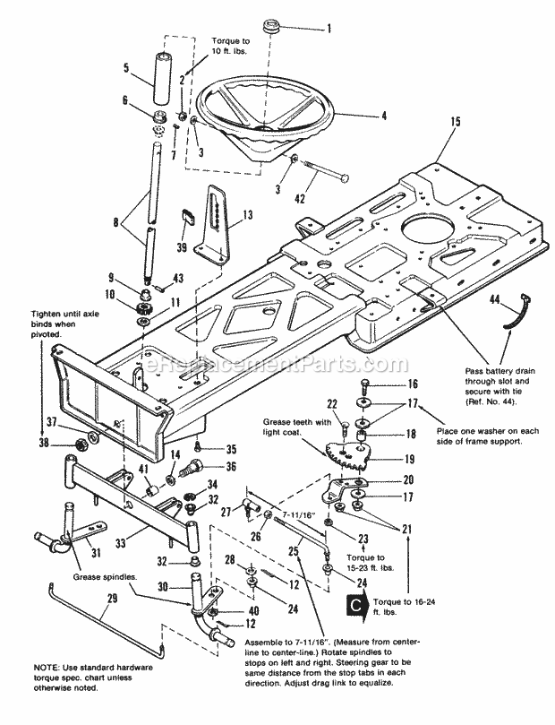 Simplicity 1691440 830 Sprint, 8Hp Gear And 30In Frame Front Axle  Steering Group Diagram