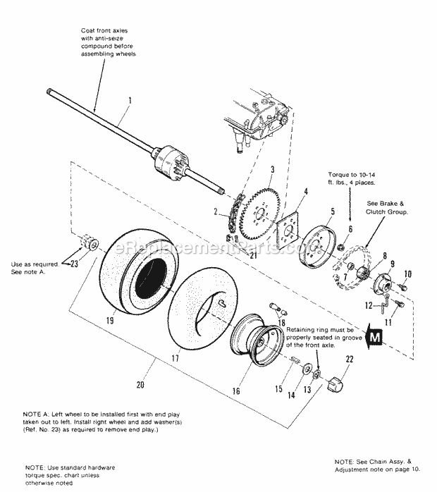 Simplicity 1691639 Sunrunner Front Cut Rear-Engine Riding Mower 12hp Page D Diagram