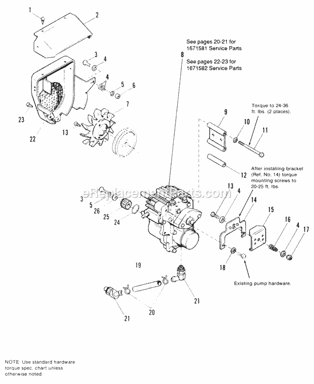 Simplicity 1691721 7117, Hydro Garden Tractor Hydrostatic Pump Group Diagram