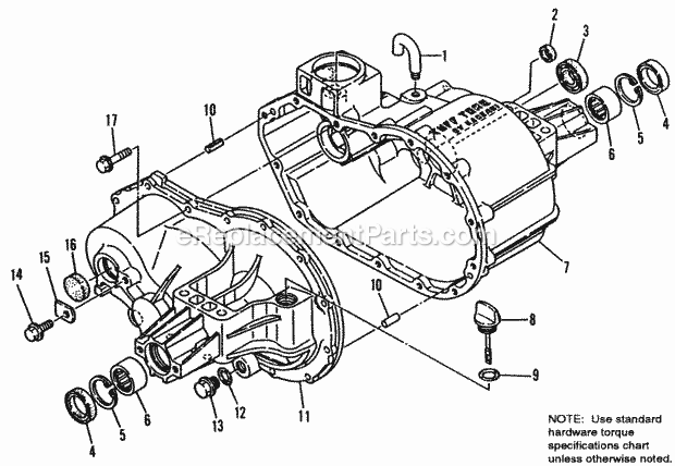 Simplicity 1692034 1714G, 14Hp Gear And 44In Mowe Gear Transmission Service Parts Diagram