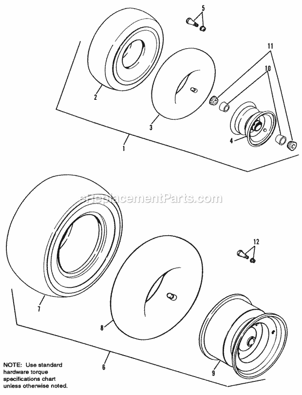 Simplicity 1692034 1714G, 14Hp Gear And 44In Mowe Wheels  Tires Group Diagram