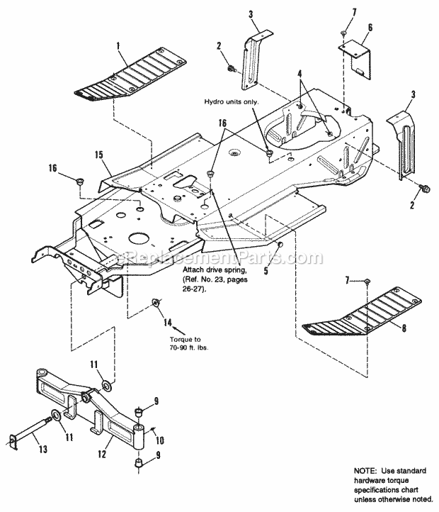 Simplicity 1692079 Broadmoorlth, 12.5Hp Hydro And Frame  Front Axle Group Diagram