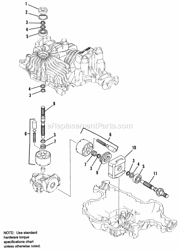 Simplicity 1692109 1613H, 12.5Hp Hydro Pump ShaftMotor Shaft Group Diagram