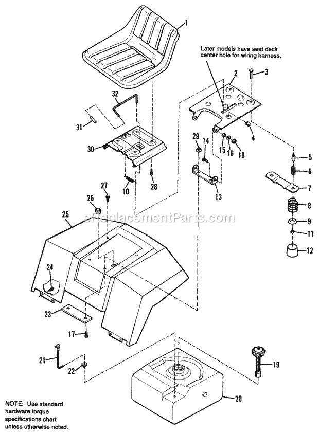 Simplicity 1692109 1613H, 12.5Hp Hydro Seat Deck  Fuel Tank Group Diagram