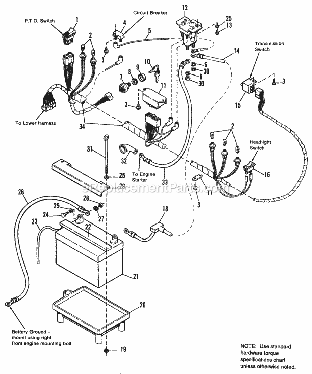 Simplicity 1692109 1613H, 12.5Hp Hydro Electrical Group (Main Harness) Diagram