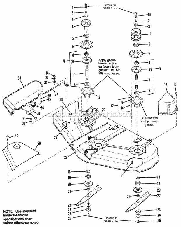 Simplicity 1692112 Gth 16Hp, Hydro And 44In Mower Housing  Arbor Group Diagram