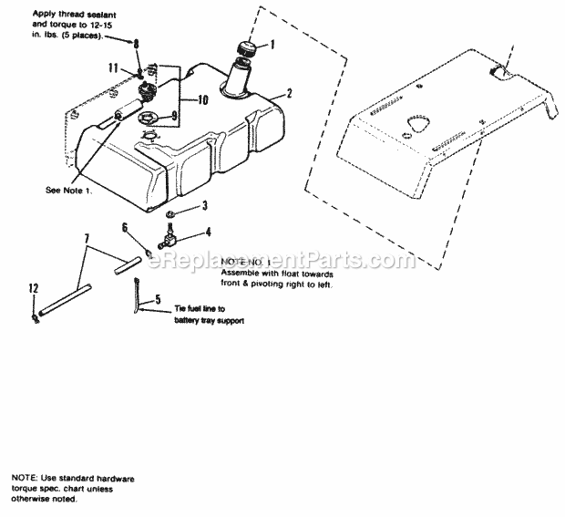 Simplicity 1692140 1920H, 20Hp Hydro And 48In Mow Fuel Tank Group Diagram