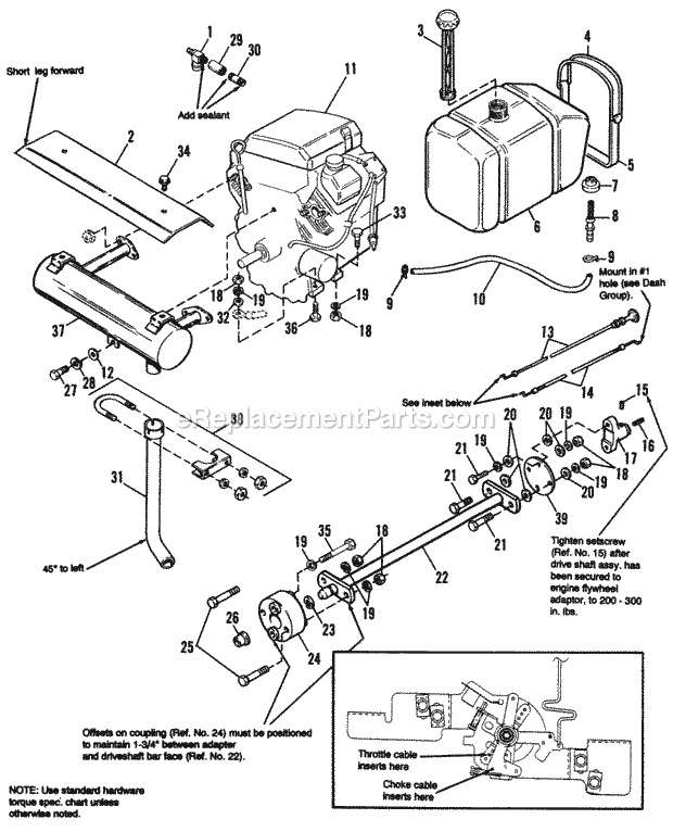 Simplicity 1692143 Sovereign 18Hp, Hydro Engine Exhaust  Drive Shaft Group Diagram